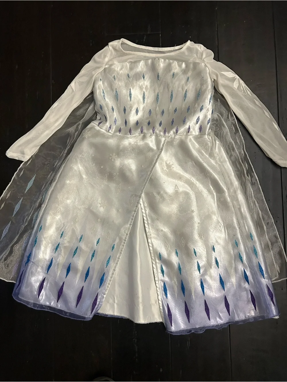 Disney White Iridescent Frozen-Inspired Girls Costume Dress